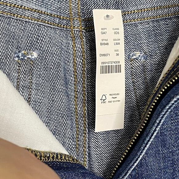 NWT Plus Size J Crew High-Rise Superwide-Leg 100% Cotton Blue Wash Jeans Size 36 - Picture 10 of 11